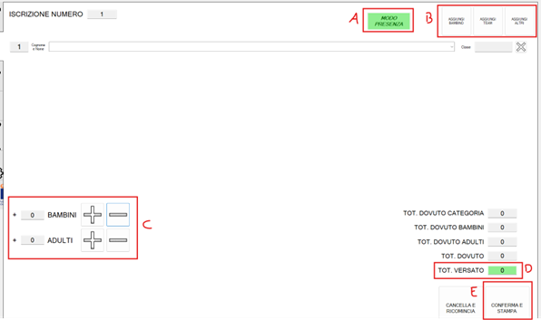 Schermata di inserimento di GESTFEST
